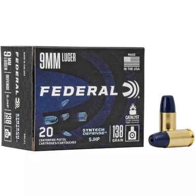 Federal FED SYN DEF 9MM 138GR SJHP 20/200