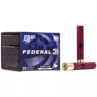 Federal Federal Hi-Brass Game Load 410 Gauge, 3-Inch, #6 Shot, 25 Rounds – Reliable Upland Game Performance