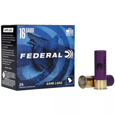 Federal Game Load, 16 Gauge 2.75", #7.5, 2 1/2 Dram, 1oz, 25 Round Box H16075