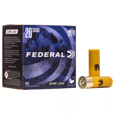 Federal Game Load, 20 Gauge 2.75", #6, 7/8 oz., 25 Round Box H2006
