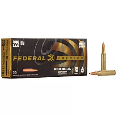 Federal Gold Medal, 223 Remington, 73 Grain, Berger Boat Tail Target, 20 Round Box GM223BH73