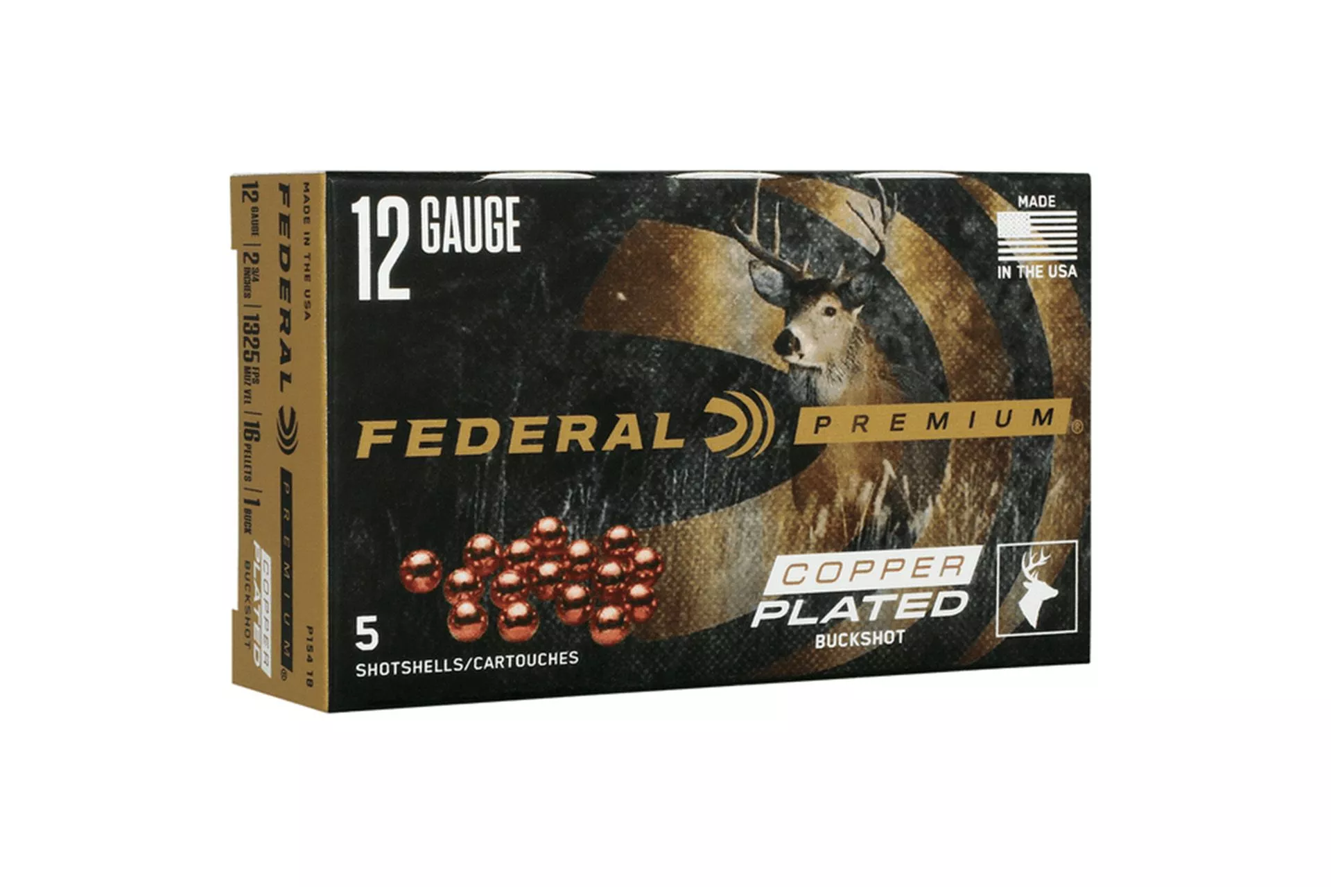 Federal P1541B Premium Max Buck 12Gauge 2.75″ 1BuckShot 16Pellets – P154 1B