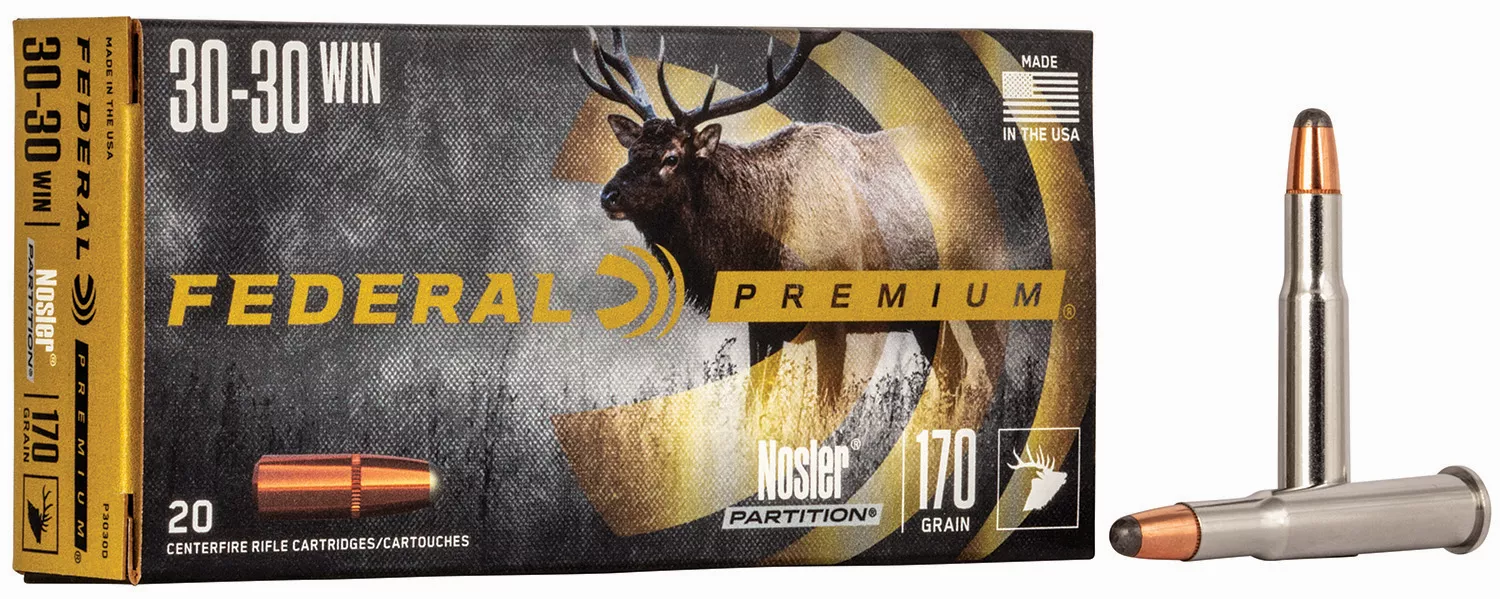 Federal P3030D Premium30-30Win 170gr Nosler Partition 20 Per Box/10 Case