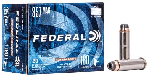 Federal Power-Shok Handgun Ammunition .357 Mag 180gr JHP 1080 fps 20/ct