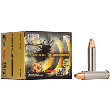 Federal Premium, 460 S&W, 275 Grain, Barnes Expander, Lead Free, 20 Round Box, California Certified Nonlead Ammunition P460XB1