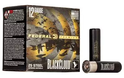Federal, Premium, Black Cloud FS Steel with Flightcontrol Flex Wad, 12 Gauge 3.5″, #3, 1 1/2oz, Steel Shot, 25 Round Box
