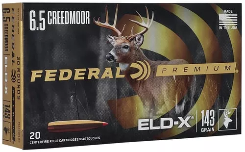 Federal Premium ELD-X Rifle Ammo 6.5 Creedmoor 143 gr 2700 fps 20/ct