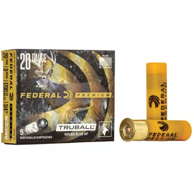 Federal Premium, Vital Shok, 20 Gauge 3", TruBall Slug, Hollow Point, 3/4 oz, 5 Round Box PB209RS