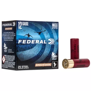 Federal Speed-Shok, Lead Free, 12 Gauge 3", #2, 1 1/4 oz, Steel Shot, 25 Round Box, California Certified Nonlead Ammunition WF142 2