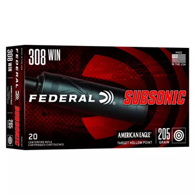 Federal Subsonic - 308 Winchester, 205Gr, Hollow Point, 20-Round Box