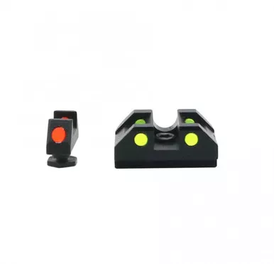 Fiber Optic Front and Rear Handgun Sights for Glock Pistols