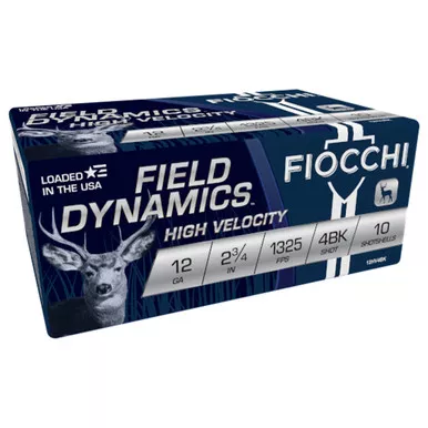 Fiocchi 12ga 2 3/4" #4 Buck 10rd 12HV4BK