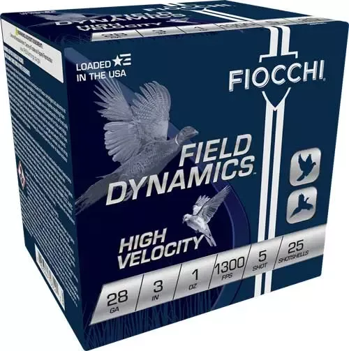 Fiocchi 28ga 3″ 1OZ #5 1300FPS – 25RD 10BX/cs