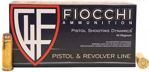 Fiocchi Pistol Shooting Dynamics Handgun Ammunition .44 Mag 240 Gr JSP 1310 Fps 50/Box