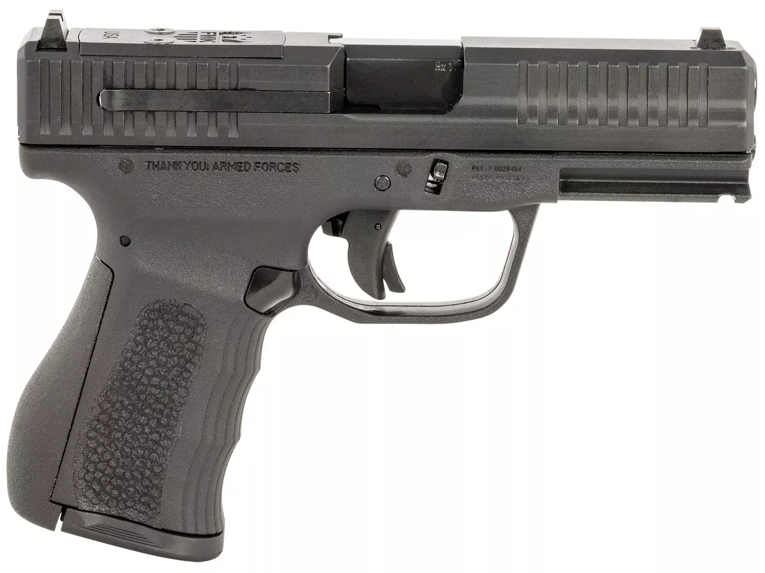 FMK FMKG49BSS G3 9mm Luger 14+1 4″ Stainless Steel Barrel, Black Optic Cut/Serrated Carbon Steel Slide, Black Polymer Frame W/Picatinny Rail, Black Backstrap Grip