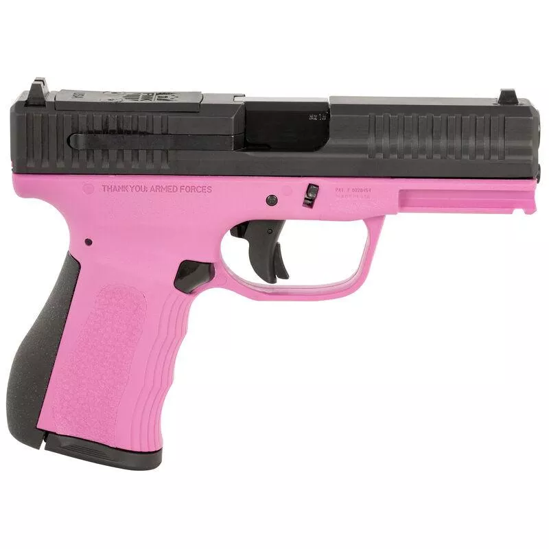 FMK Mach 9 Handgun 9mm Luger 10rd Magazine(1) 4″ Barrel Optic Ready Pink Frame
