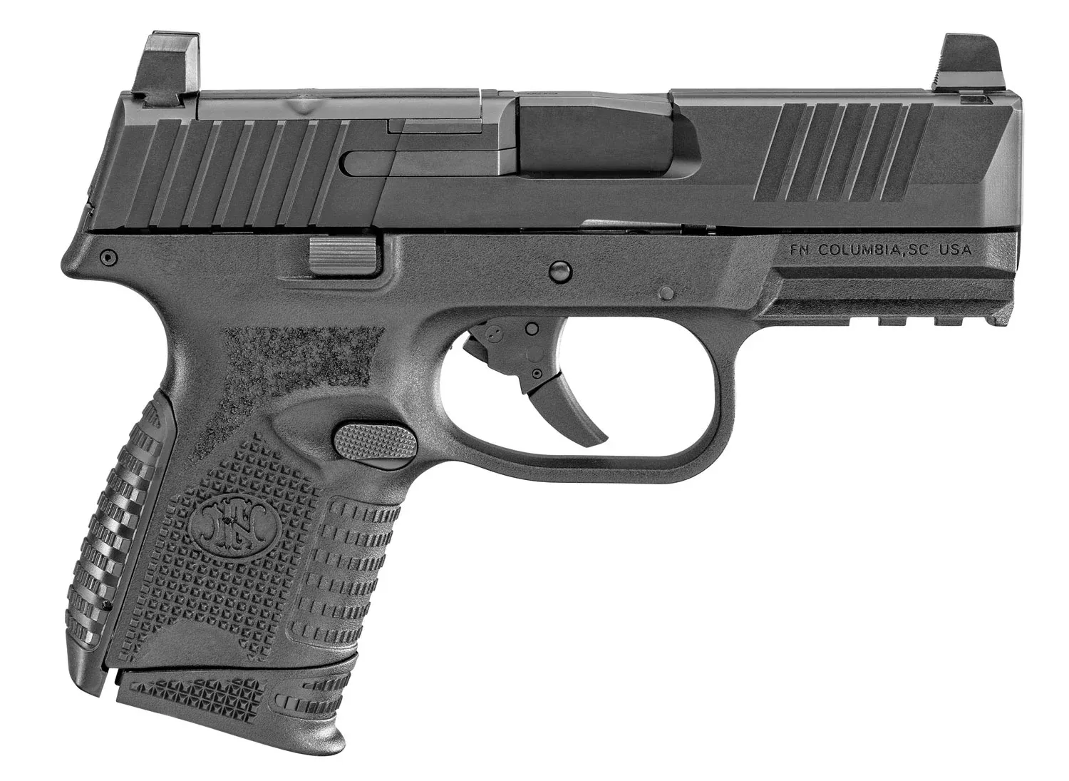 FN 66100572 509C MRD Compact Frame9mm Luger 10+1 3.70" Black Recessed Target Crown Steel Barrel, Black PVD Optic Ready/Serrated Steel Slide & Polymer Frame w/Picatinny Rail,Ambidextrous