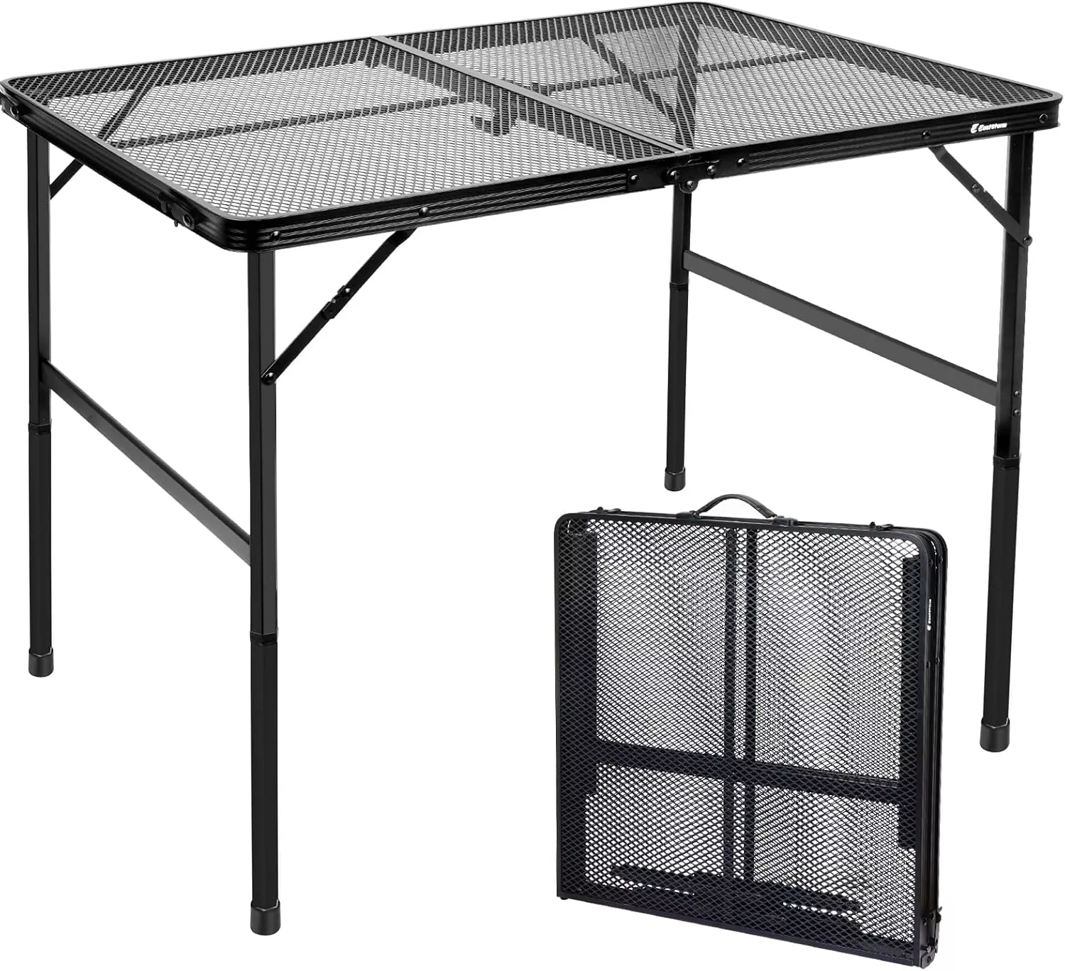 Folding Table, Easy for Storage, Compact and Portable Picnic Table for Grill, Outdoor Camping, Garden, Patio, Dining, BBQ, Party, Market, 3Ft (Medium, Black)