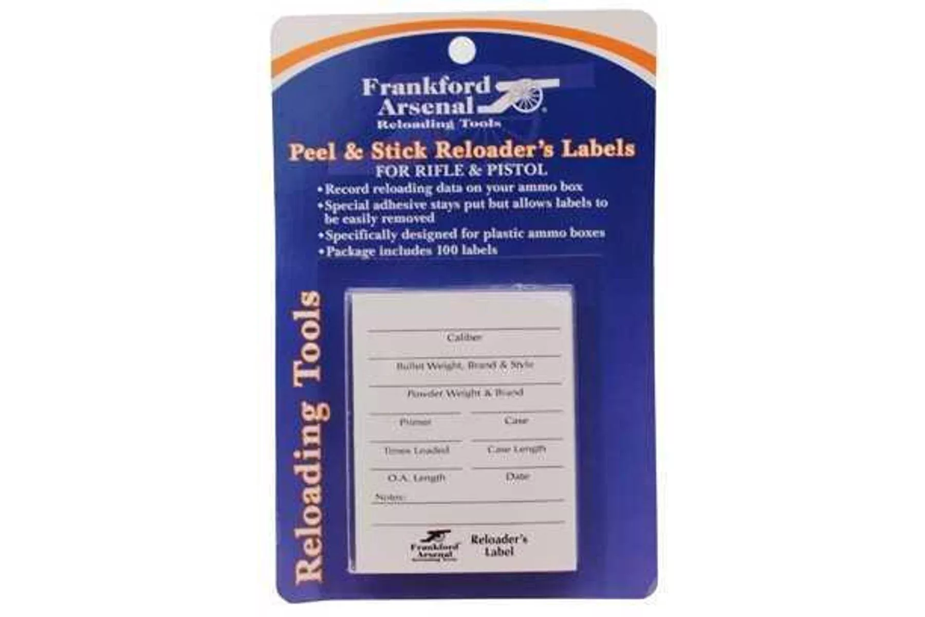 Frankford Arsenal Pistol and Rifle Reloader's Labels 100 Pack 202364