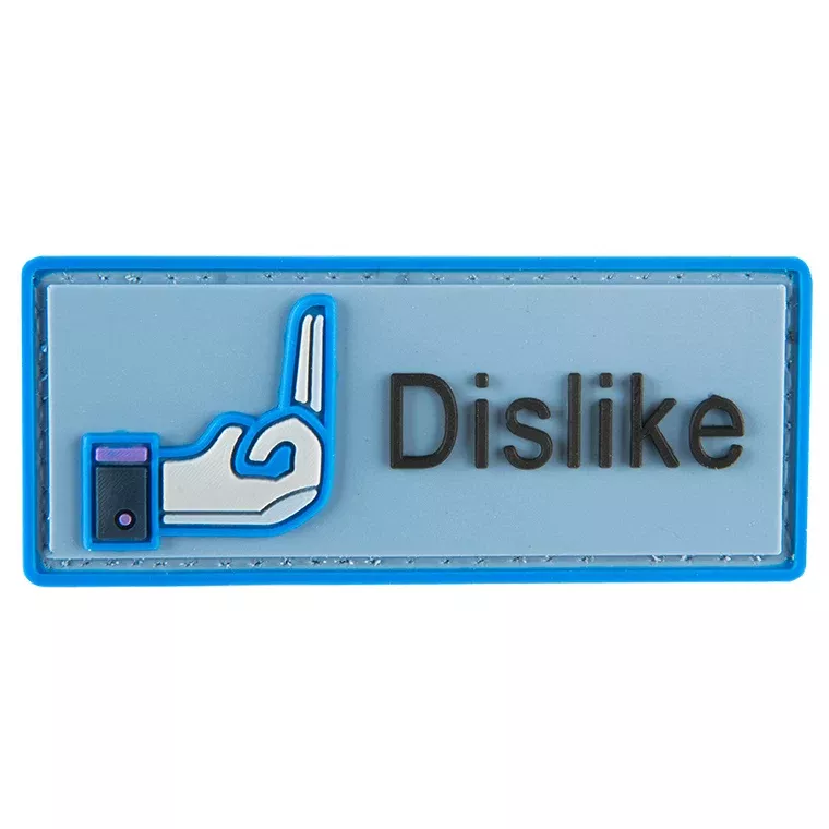 G-FORCE DISLIKE Social Media Hook & Loop Airsoft PVC Morale Patch