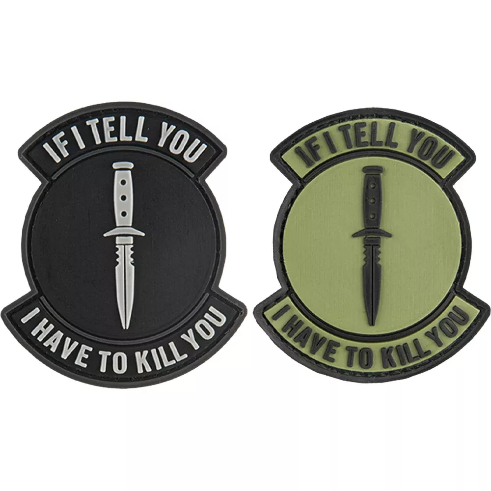 G-FORCE If I Tell You... Hook & Loop Tactical Airsoft PVC Morale Patch