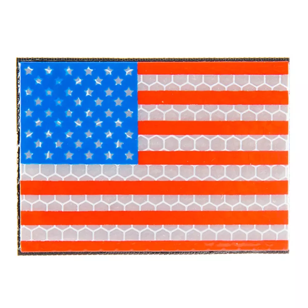 G-FORCE Reflective US Flag Tactical Hook & Loop Airsoft Morale Patch