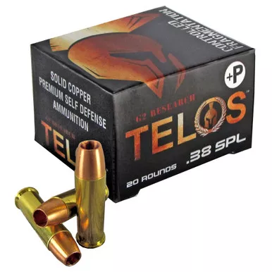 G2 Research Telos, 38 Special +P, 105 Grain, Lead Free, 20 Round Box, California Certified Nonlead Ammunition G00618