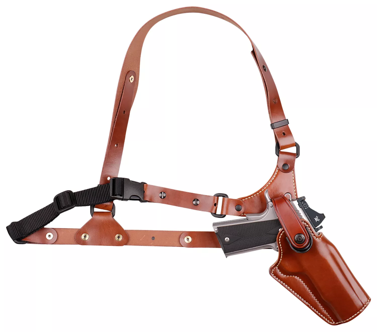 Galco GA880R Great Alaskan Chest Holster Fits Chest Up To 54″ Tan Leather Shoulder/Torso Strap Fits Springfield XDM Elite Right Hand