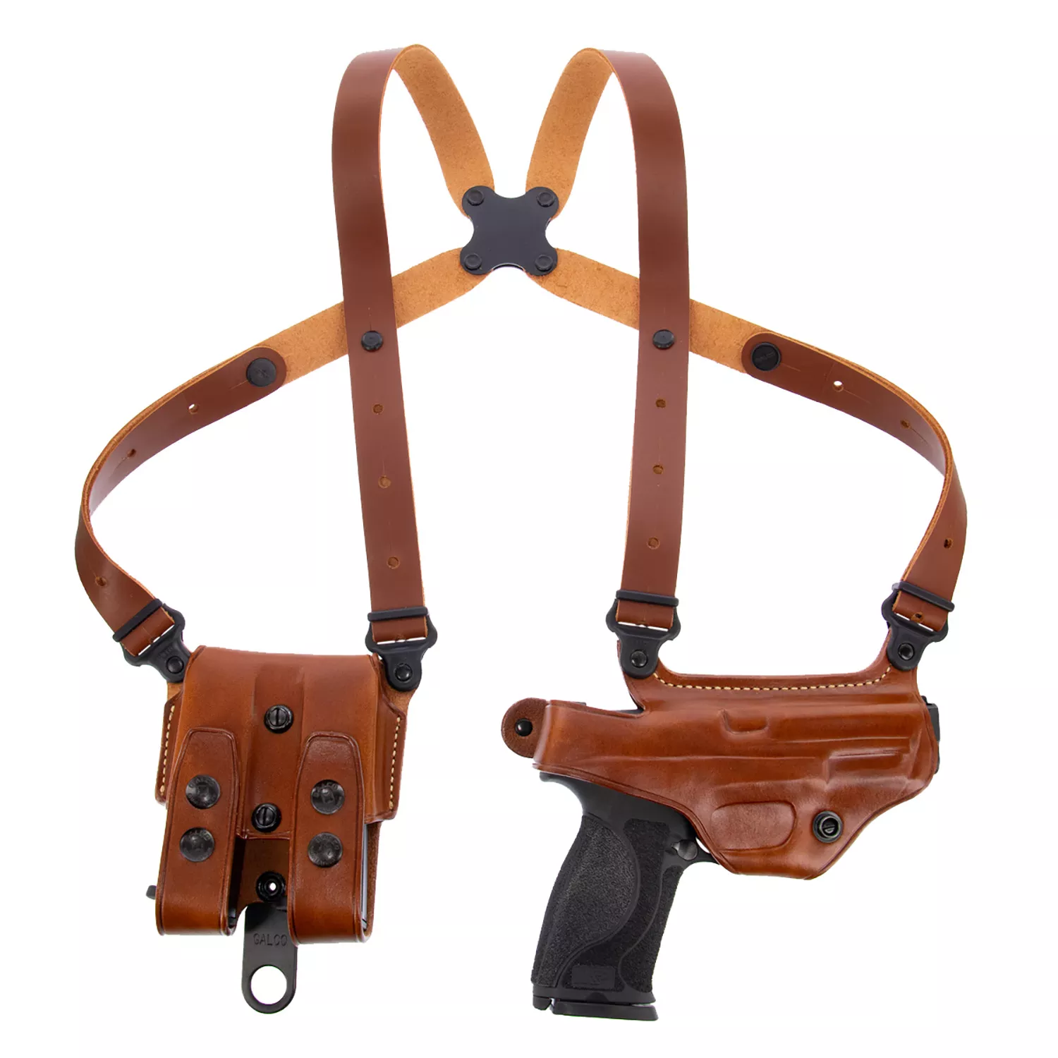 Galco MC212 Miami Classic Shoulder System Size Fits Chest Up To 56″ Tan Leather Fits 1911 Fits 3-3.50″ Barrel Right Hand