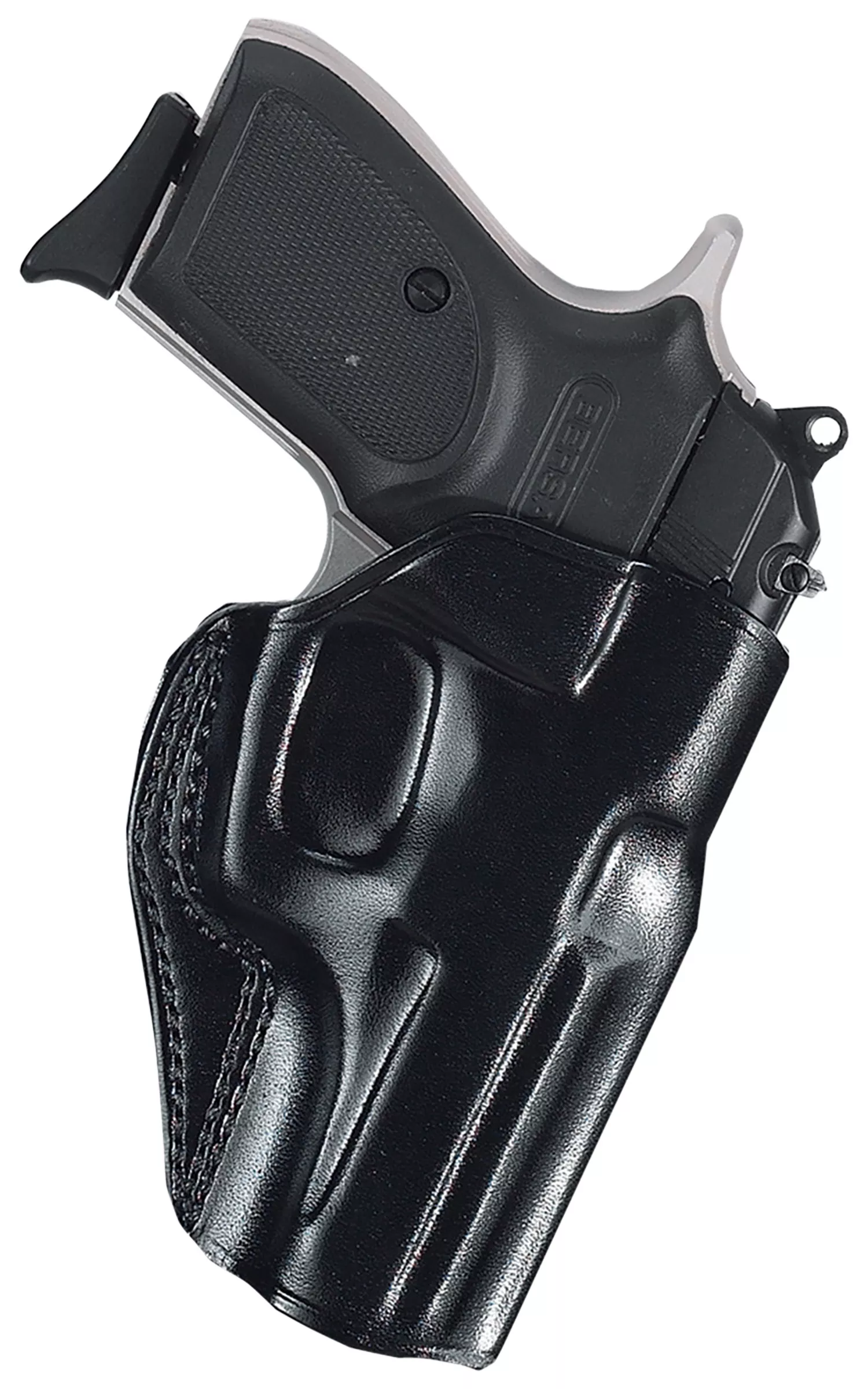 Galco SG858B StingerOWB Black Leather Belt Slide Fits S&W M&P .380 Shield EZ Fits 3-3.30″ Barrel Right Hand