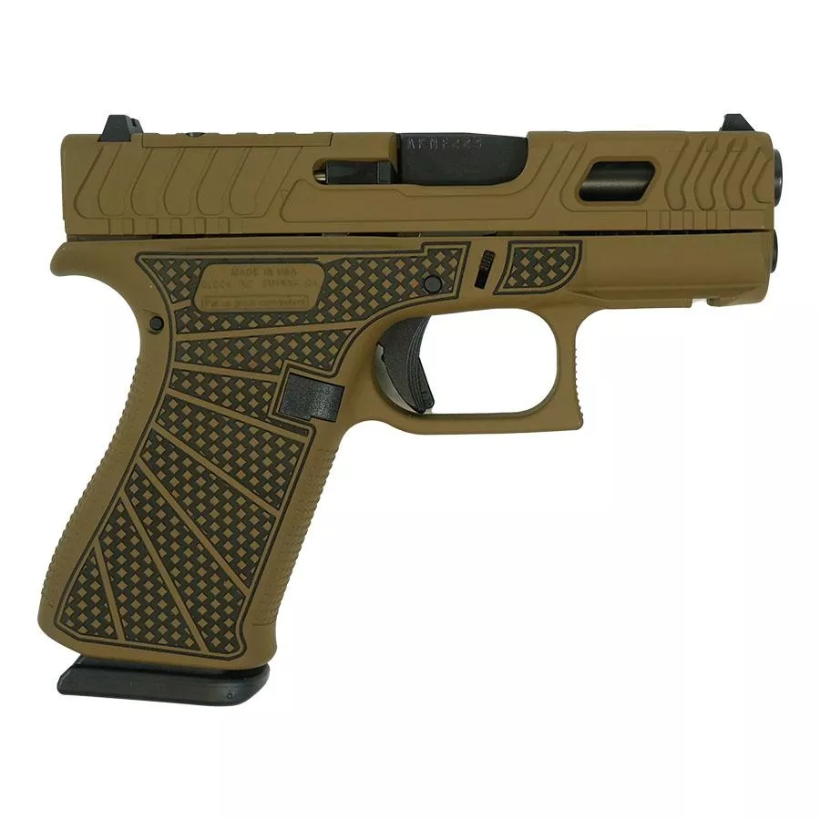 Glock 43X “Jimbo Ripple Stipple” FDE Optic Cut Handgun 9mm Luger 10rd Magazines(2) 3.4″ Barrel Accessory Rail USA Made