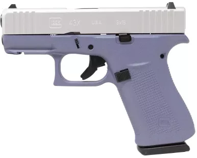 GLOCK G43X 9mm Crushed Orchid & Satin Aluminum FR