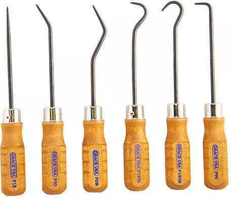 Grace USA Tools Hook & Pick Set - 6 Piece Md: GRHP6