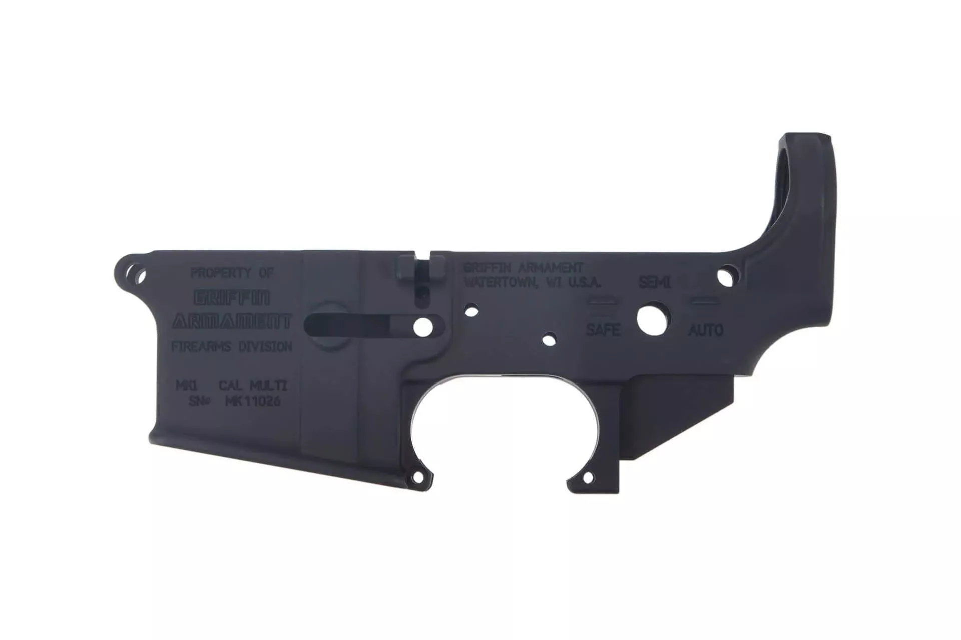Griffin Armament MK1 Forged AR-15 Stripped Lower Receiver – Black – MK1SL