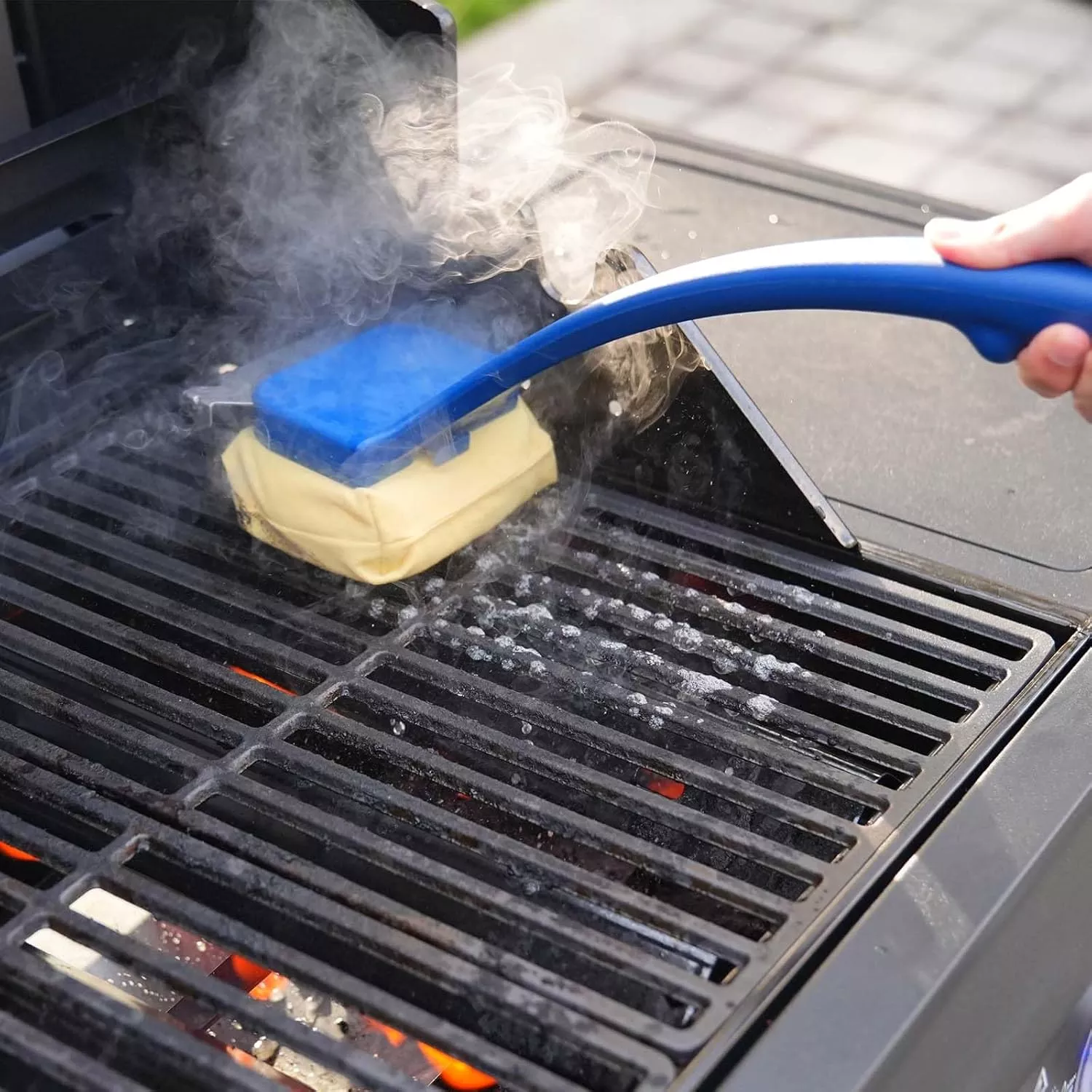 Grill Brush Bristle-Free with Replaceable Heat Resistant Kevlar Head Multi-Function Scraper BBQ Grilling Accessories, BBQ Grill Brush for Outdoor Grill, Heavy-Duty for Weber Grill Cleaner Accessories