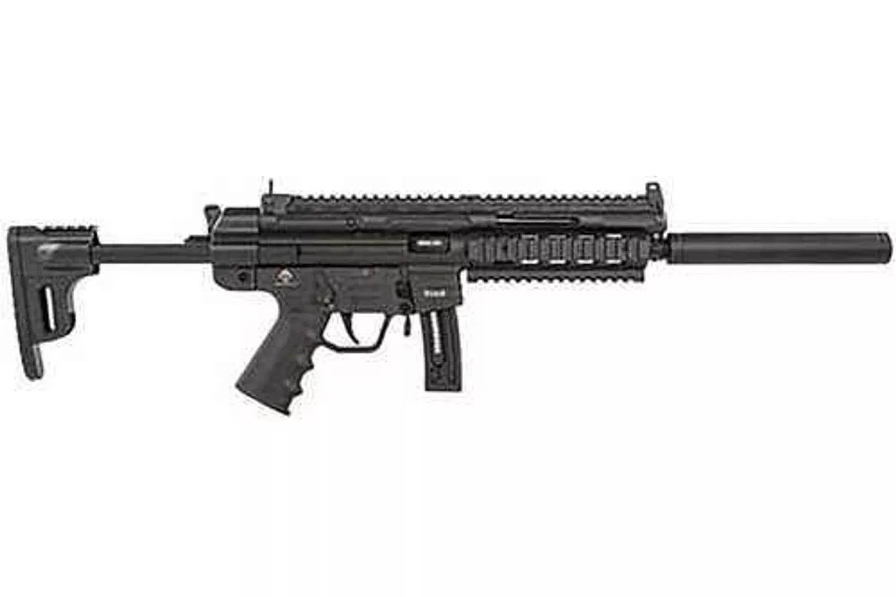 GSG GSG-16 Carbine MP5-Style Semi-Auto Rimfire Rifle .22 Long 16.25" Barrel (1)-10Rd Mag Adjustable Front & Rear Sights Black/Green Synthetic Finish