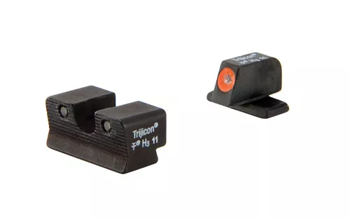 HD NIGHT SIGHTS – BLACK, SIG P365, FRONT ORANGE OUTLINE/GREEN TRITIUM, REAR BLACK OUTLINE/GREEN TRITIUM