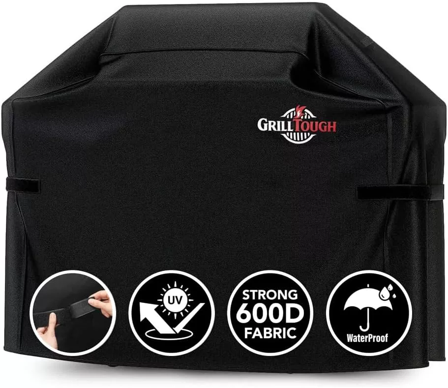 Heavy Duty BBQ Grill Cover for Outdoor Grill, 60 Inch – Waterproof, Weather Resistant, UV & Fade Resistant with Adjustable Straps – Gas Grill Cover for Weber, Charbroil