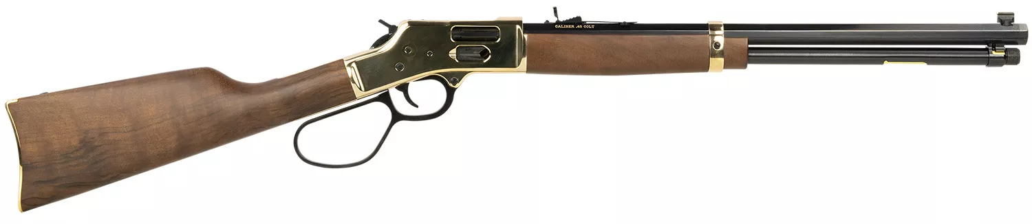 Henry H006GCL Side Gate45 Colt (LC) 10+1 20" Blued Octagon Barrel, Polished Brass Rec, American Walnut Stock, Adj. Sight, Large Loop Lever