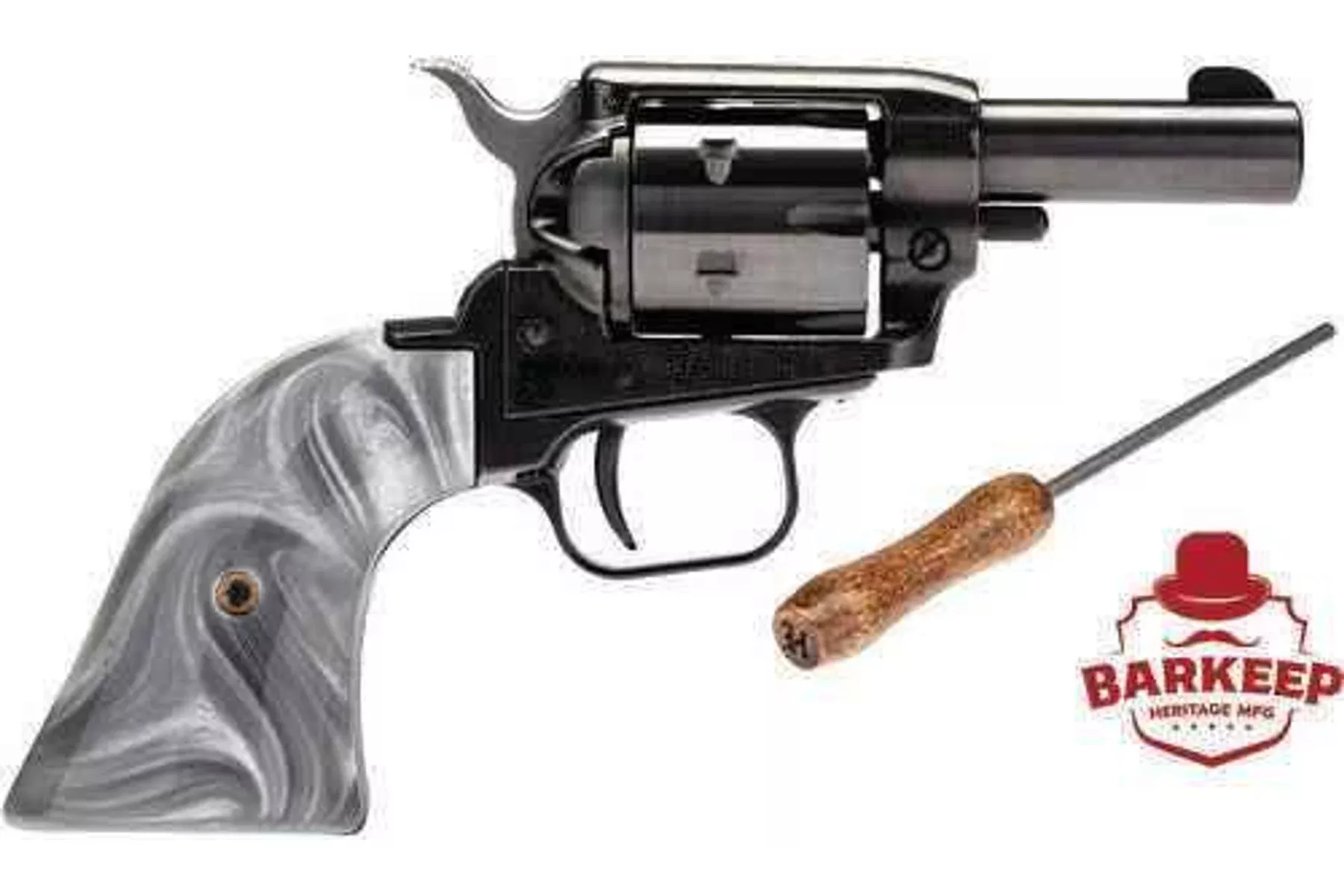 Heritage Barkeep Revolver 22LR 3" Barrel 6rd Capacity Black Oxide Steel Gray Pearl Grip Finish