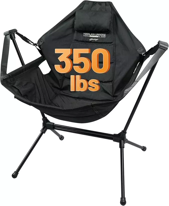 Himalaya Hammock Camping Chair, Swinging Portable Folding Camp Chairs for Adults Heavy Duty Foldable Oversized Rocker with Aluminum Alloy Frame for Outdoor Lawn,Backyard,Beach and Patio Sport