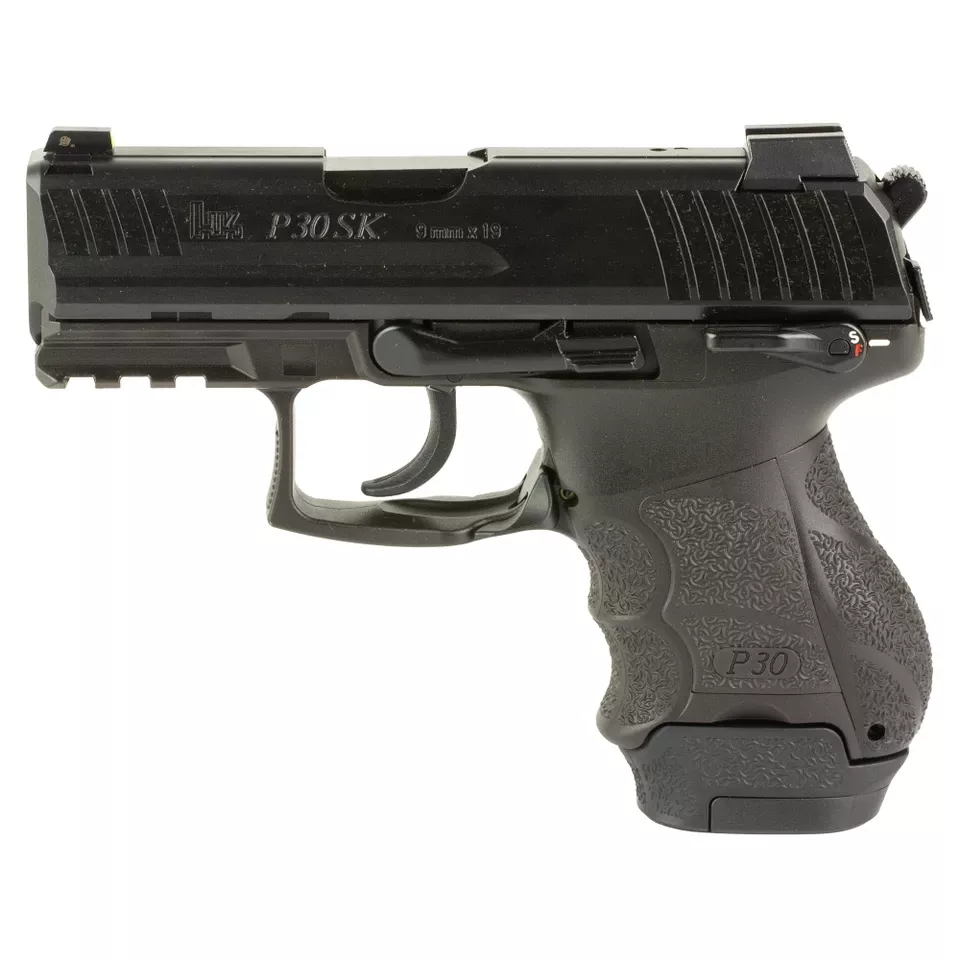 HK P30SK Subcompact 9mm Pistol, 3.27" Barrel, 15-Round Capacity, V3 DASA, Black