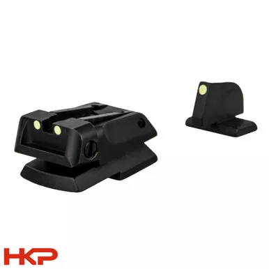 HK VP9, P30, HK45 Adjustable Suppressor Sights Superluminova - Green