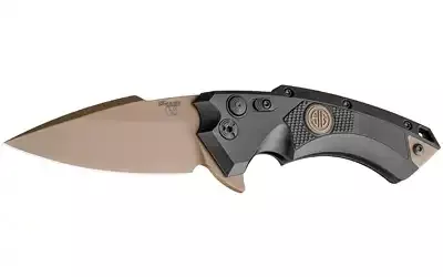 Hogue X5 3.5" Sig Emperor Scorpion Spear Point FDE PVD Blade Black Frame