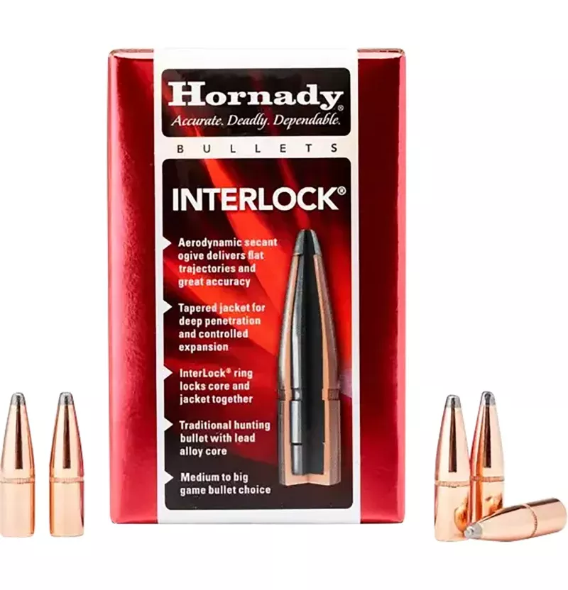 Hornady 4503 InterLock 45 Cal .458 350 gr Flat Point 50 Per Box/ 15 Case