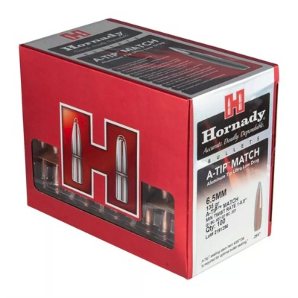 Hornady 6.5mm (.264) 135gr A-Tip Projectiles - 100 Count