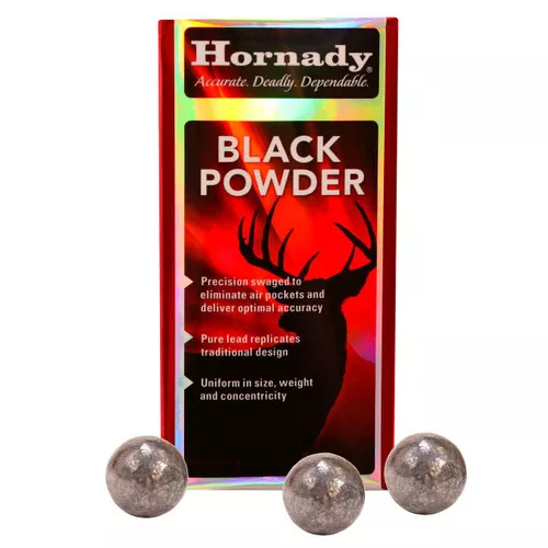 Hornady 6060 Black Powder Lead Balls 44 Cal .451 100 Per Box 25 Case UPC: 090255260601