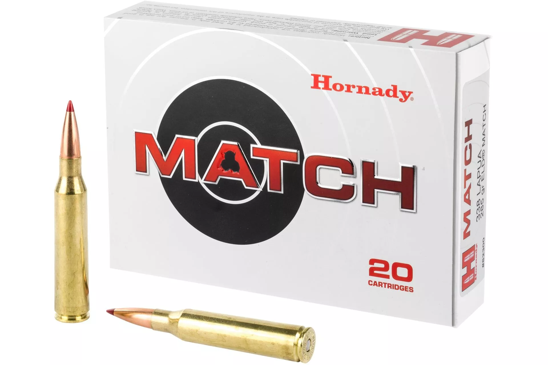 Hornady 82300 Match 338 Lapua Mag 285 gr Extremely Low Drag-Match Rifle Ammo – 20 Rounds – 1043