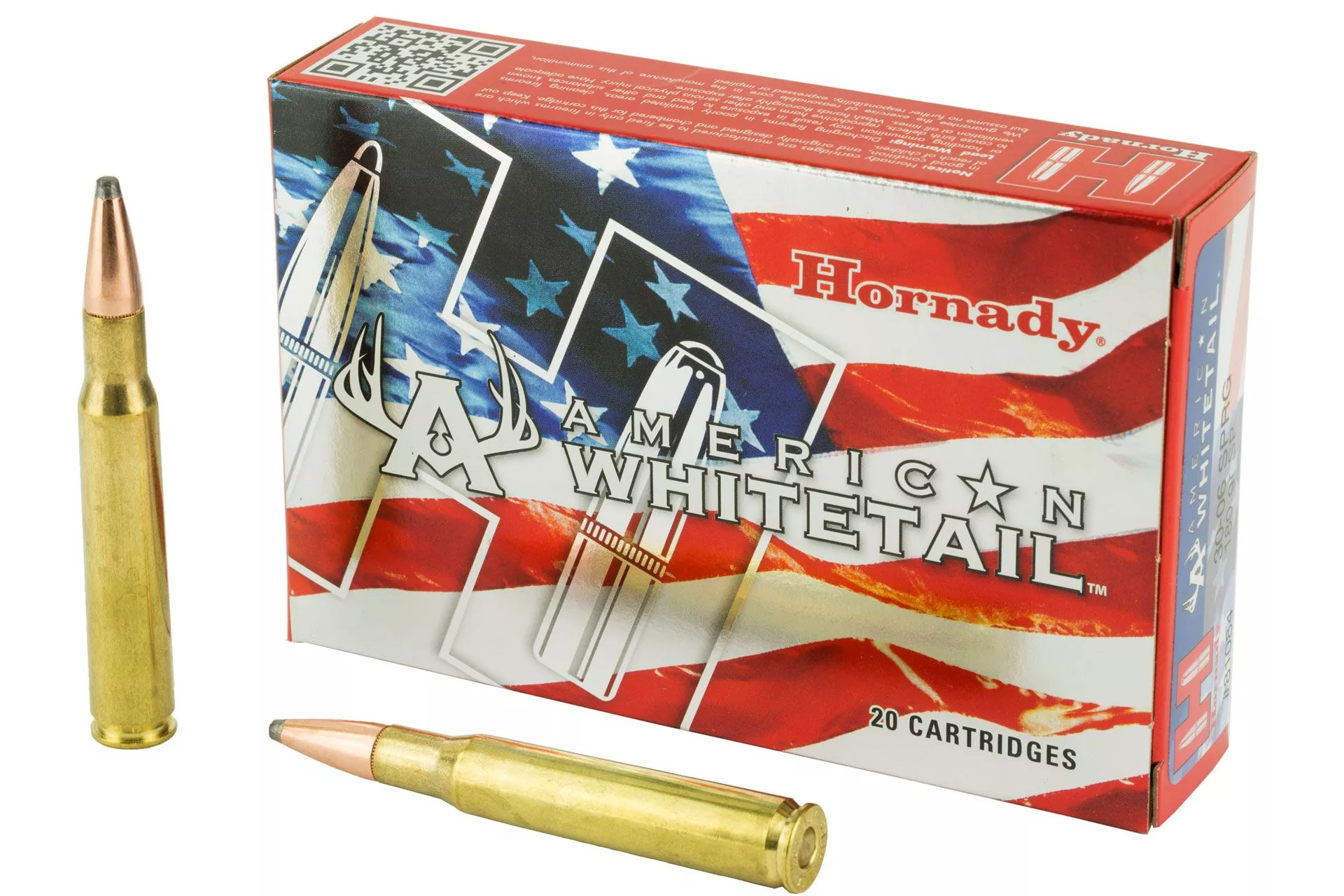 Hornady American Whitetail 30-06 180 Grain InterLock Rifle Ammo – 20 Rounds – 81084