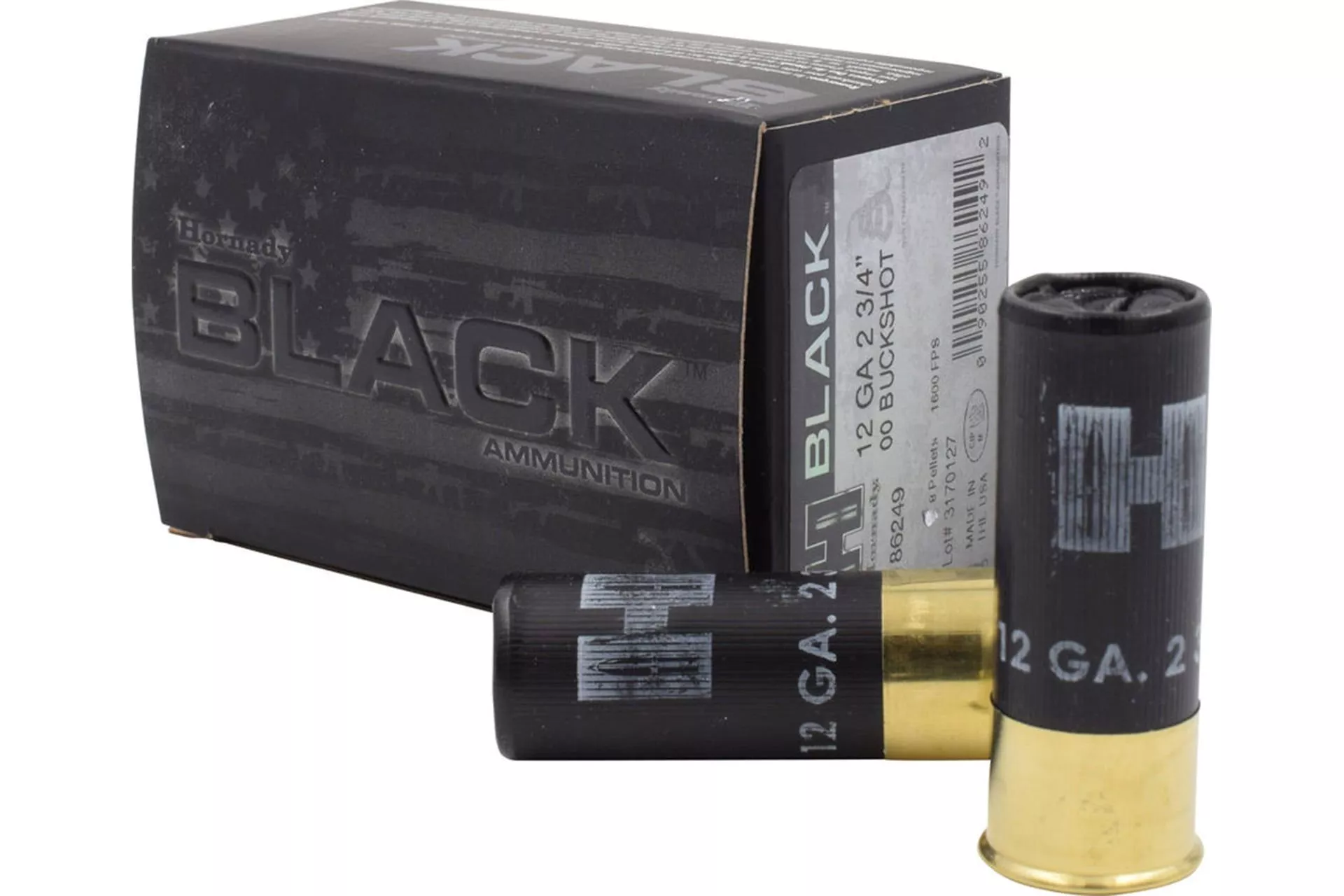 Hornady BLACK 12 Gauge 8 Pellet 2.75″ Shotgun Buckshot Ammunition 86249 – 86249